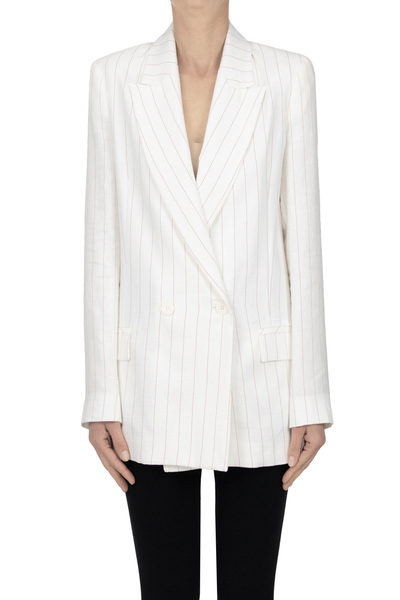  Kaos Pinstriped Linen Blazer 