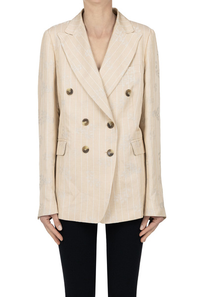  Kiltie Jacquard Fabric Blazer 