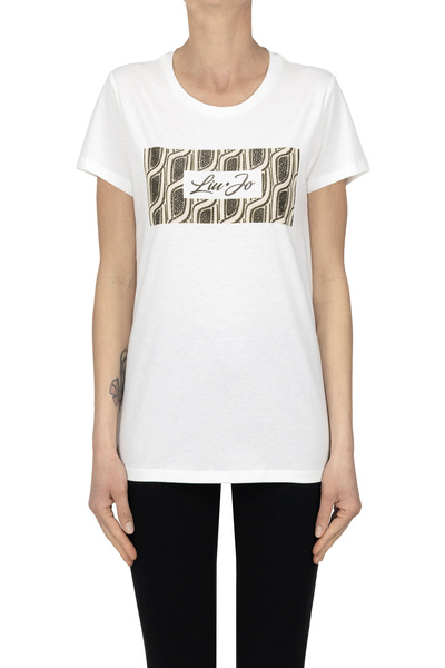  Liu Jo Embellished Designer Logo T-shirt 