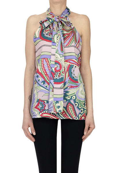  Liu Jo Foulard Print Satin Top 