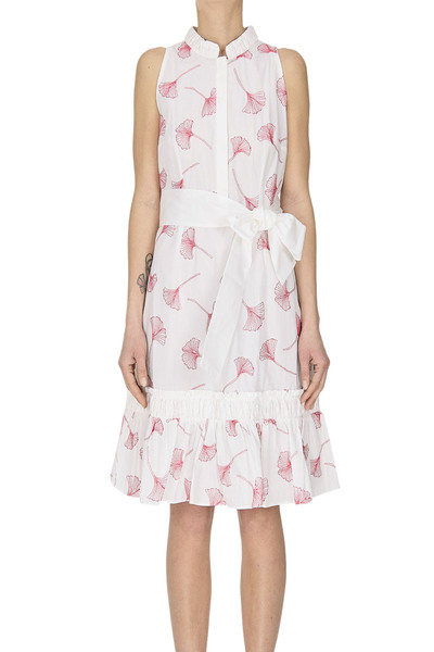  Loretta Caponi Embroidered Cotton Dress 