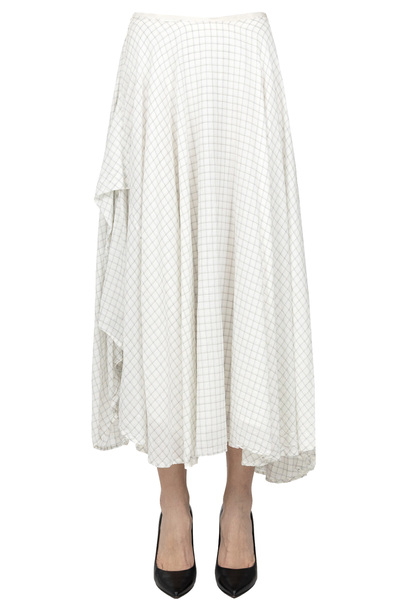  Marc Le Bihan Checked Print Asymmetric Skirt 