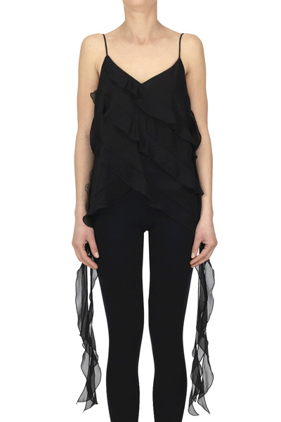  Nenette Ruched Chiffon Top 