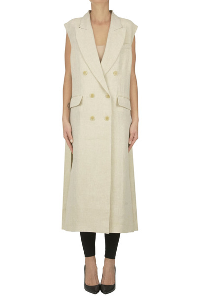  P.a.r.o.s.h. Linen Double-breasted Gilet 