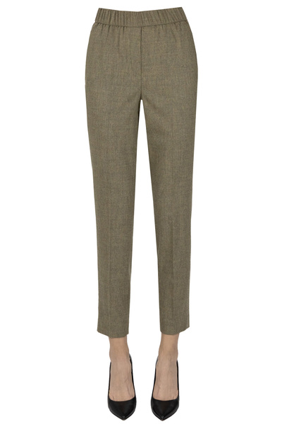  Peserico Embellished Side Bands Trousers 