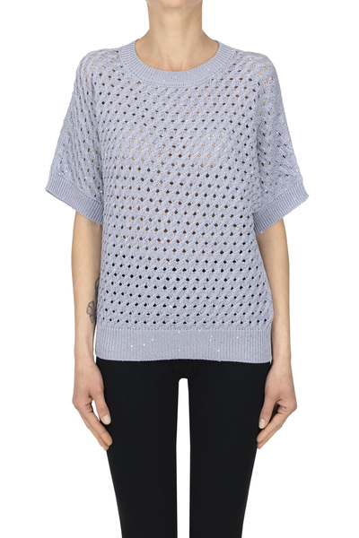  Peserico Textured Sequined Knit Pullover 