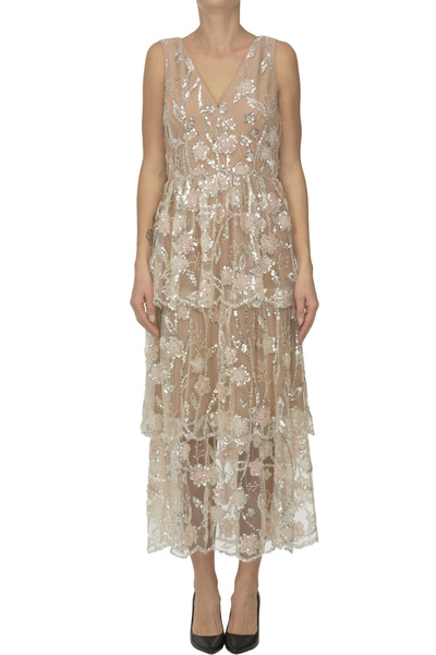  Self-portrait Sequined Tulle Dress 