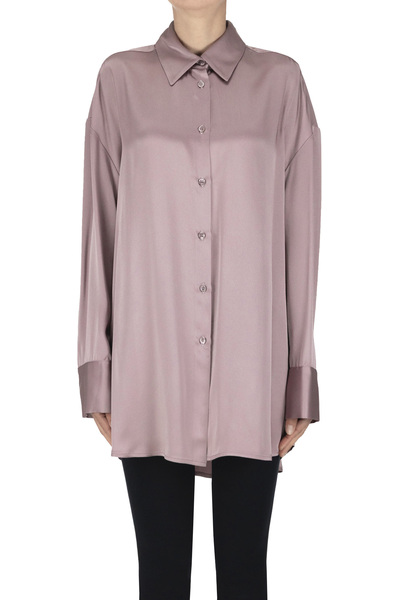  Semicouture Satin Maxi Shirt 