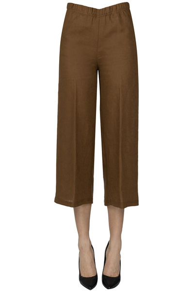  Tabata Cropped Linen Trousers 