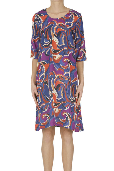  Tabata Printed Satin Tunic Dress 
