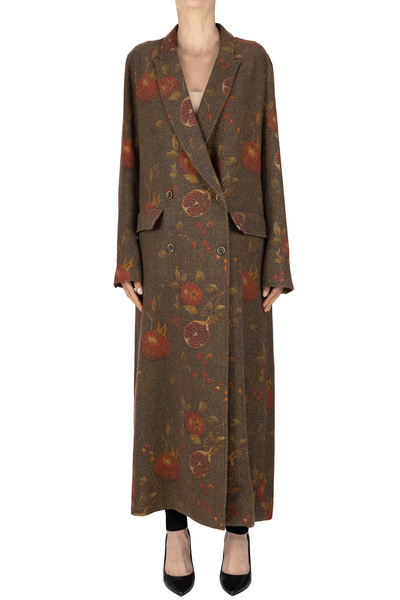  Uma Wang Camelot Printed Long Coat 