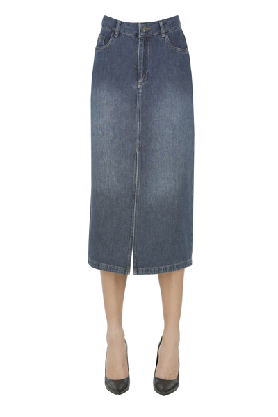  Vanessa Bruno Denim Midi Skirt 