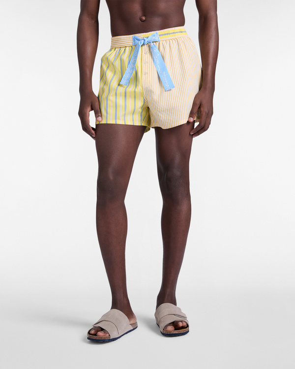  Harmont&blaine Harmont&blaine - Men’s Re-loved Boxer Shorts Made Of Shirt Fabrics In Sun Shades, Man, Yellow, Size: Xs 