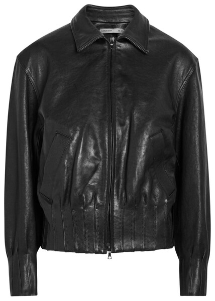  Aaron Esh Boxy Leather Jacket - Black - S (uk8-10 / S) 