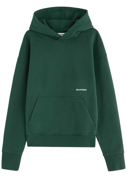  About Blank Box Logo-print Hooded Cotton Sweatshirt - Green - M 