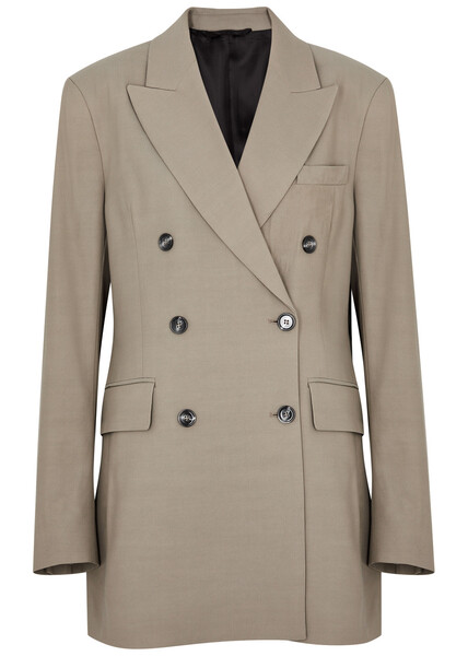  Acne Studios Double-breasted Woven Blazer - Grey - 8 