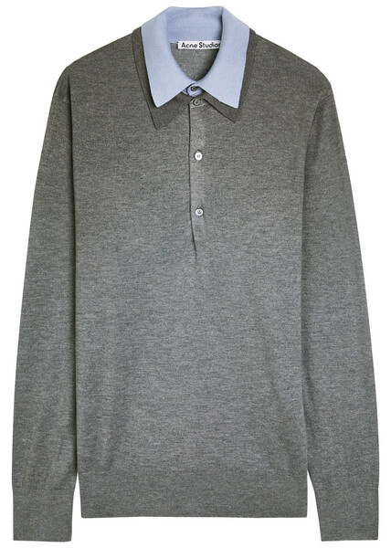  Acne Studios Layered-effect Silk-blend Jumper - Light Grey - S (uk8-10 / S) 