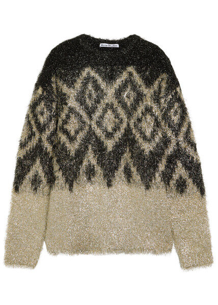  Acne Studios Metallic Thread Jumper - Black - Xs (uk6 / Xs) 