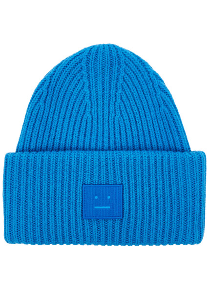  Acne Studios Pansy Ribbed Wool Beanie - Blue 