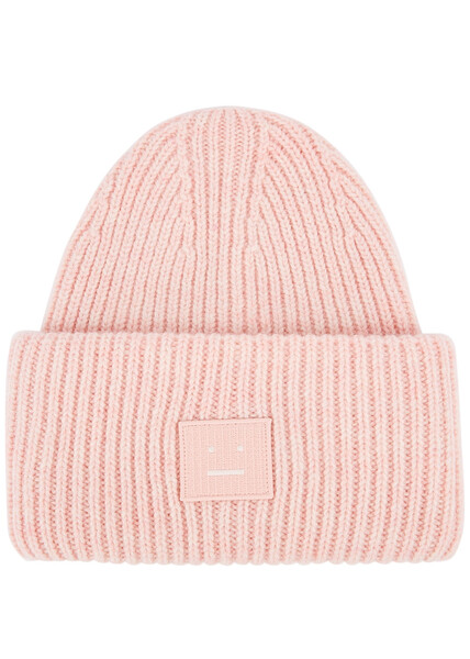  Acne Studios Pansy Ribbed Wool Beanie - Light Pink 