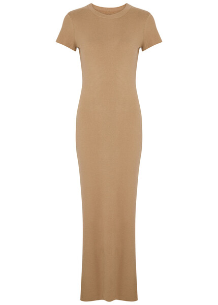  Aexae Cashmere Midi Dress - Tan - M (uk12 / M) 