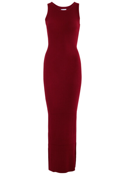  Aexae Stretch-knit Maxi Dress - Dark Red - M (uk12 / M) 