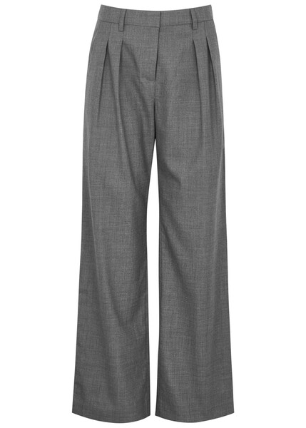  Aexae Wide-leg Wool Trousers - Grey - M (uk 12 / M) 