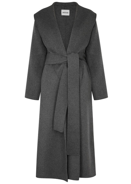  Aexae Wool-blend Wrap Coat - Grey - S (uk8-10 / S) 