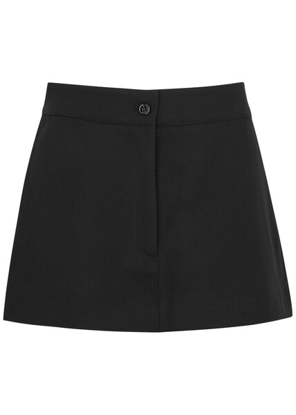  Aexae Wool Mini Skirt - Black - L (uk 14 / L) 