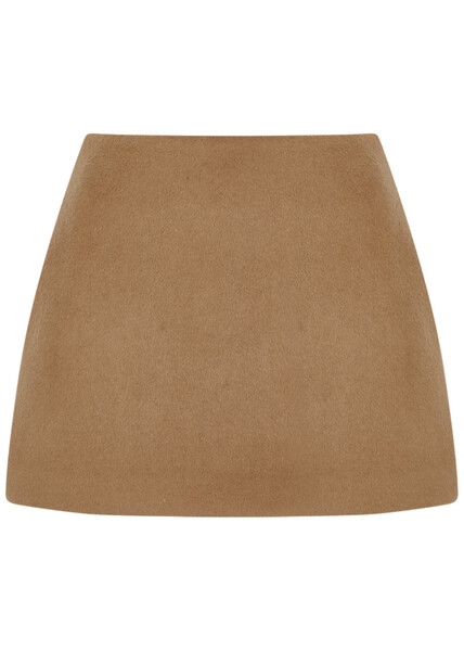  Aexae Wool Mini Skirt - Tan - Xs (uk6 /xs) 