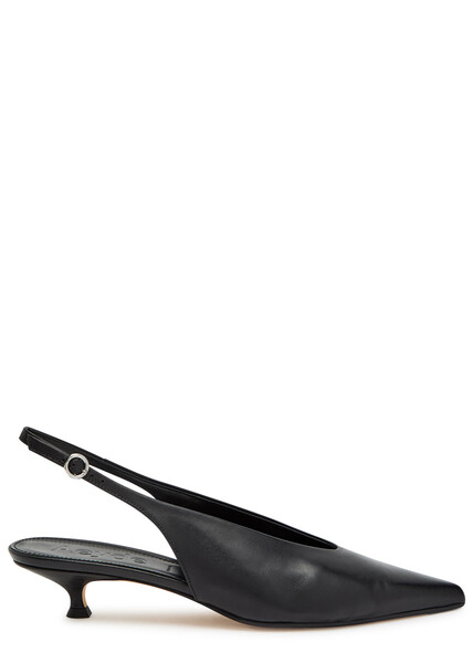  Aeyde  35 Leather Slingback Pumps - Black 