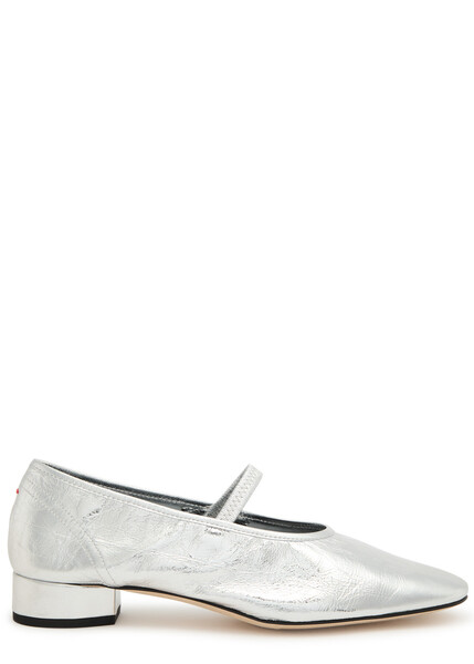  Aeyde Pippa 25 Metallic Leather Mary Jane Pumps - Silver 