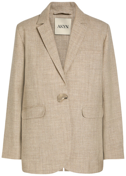  Akyn Noor Linen And Wool-blend Blazer - Grey - 10 (uk10 / S) 