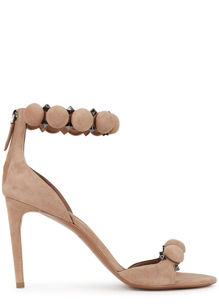  Alaïa Bombe 90 Suede Sandals - Beige - 8 