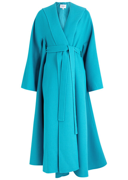  Alaïa Cape-effect Wool-blend Coat - Turquoise - 36 (uk8 / S) 