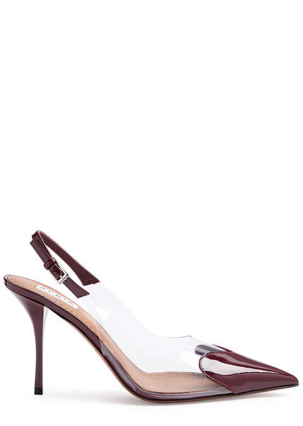  Alaïa Coeur 100 Patent Leather Slingback Pumps - Burgundy 
