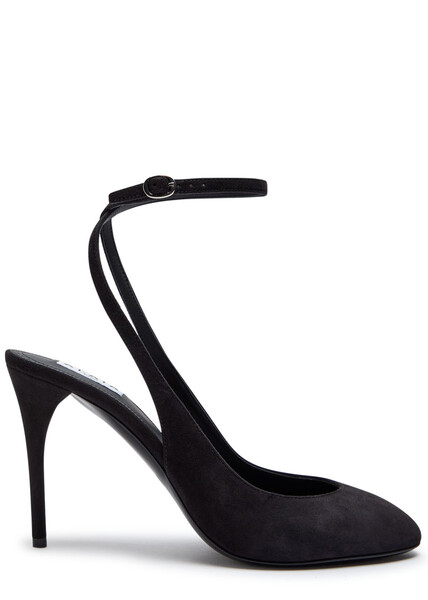  Alaïa Decollete 90 Suede Slingback Pumps - Black 