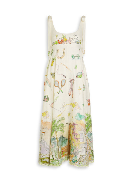  Alemais Anouk Printed Linen Maxi Dress - Multicoloured - 12 (uk12 / M) 
