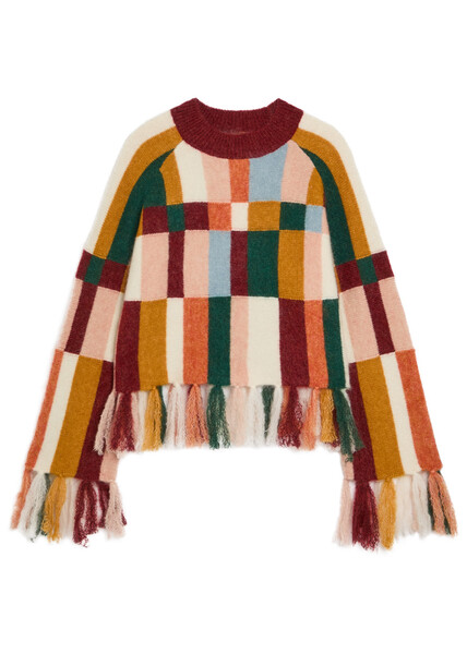  Alemais Marojerelle Checked Wool-blend Jumper - Multicoloured - L (uk14 / L) 