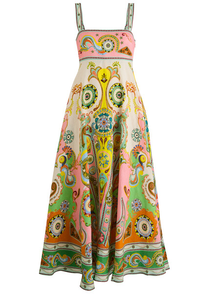  Alemais Pinball Printed Linen Maxi Dress - Multicoloured - 8 (uk8 / S) 