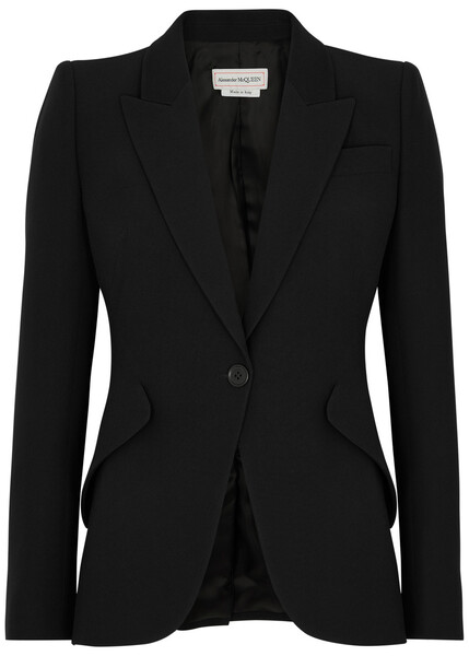  Alexander Mcqueen Single-breasted Crepe Blazer - Black - 10 