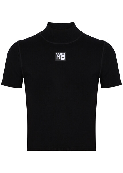  Alexanderwang.t Logo Knitted Top - Black - M (uk 12 / M) 