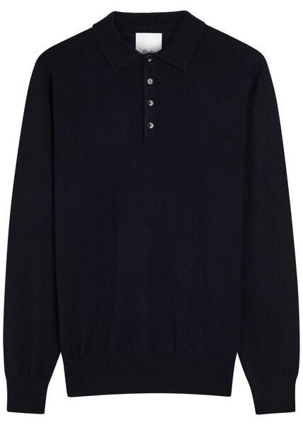  Allude Cashmere Polo Shirt - Navy - L 