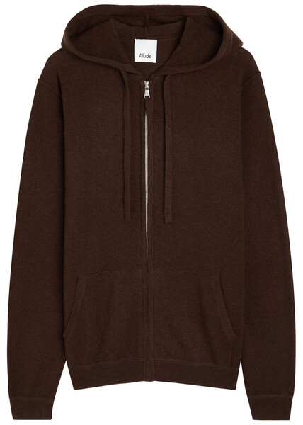  Allude Hooded Wool-blend Jumper - Brown - M 
