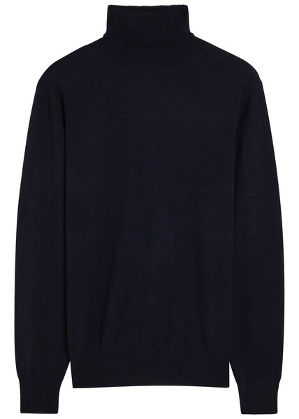  Allude Roll-neck Cashmere Top - Navy - L 