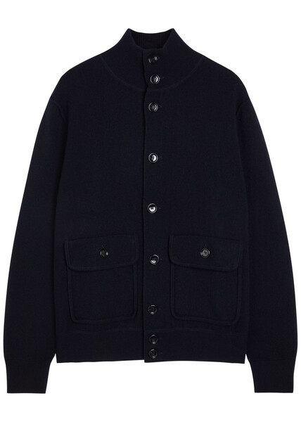  Allude Turtle-neck Wool And Cashmere-blend Cardigan - Black - Xl 