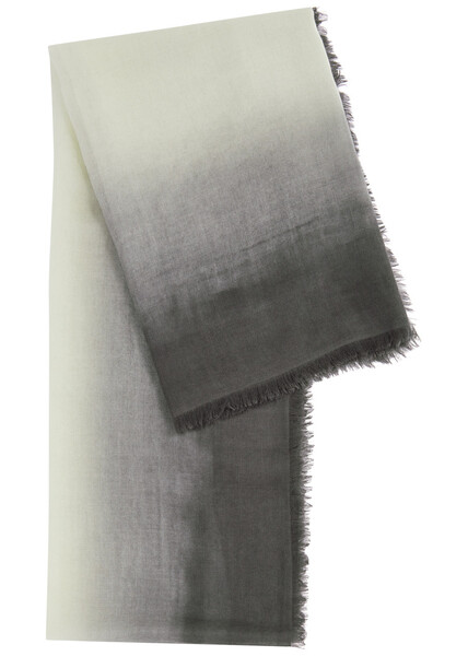  Ama Pure Frame Fringed Cashmere Scarf - Light Grey - One Size 