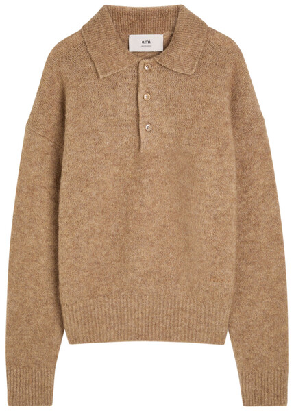  Ami Paris Alpaca-blend Jumper - Camel - L 