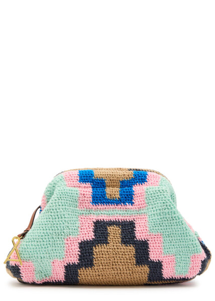  Among Equals Bilum Patterned Wool-blend Clutch - Pink - One Size 