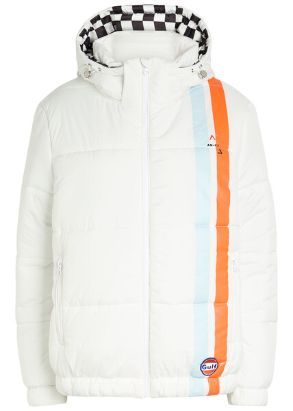  An-y1 Riski Logo-embroidered Padded Shell Jacket - White - L (uk14 / L) 